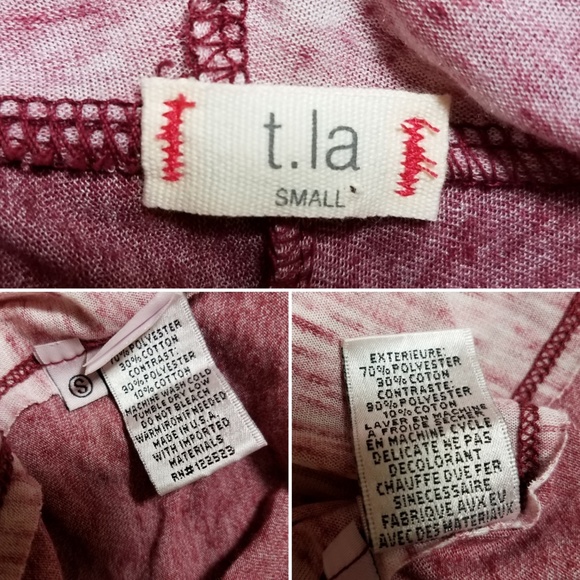 Anthropologie t.la heathered maroon cowl neck top - Picture 8 of 8